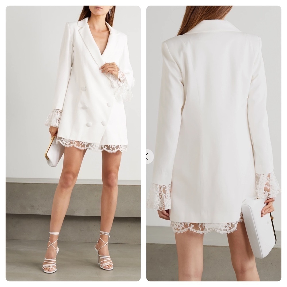 New Rime Arodaky Lui Lace-Trimmed Crepe Mini Dress